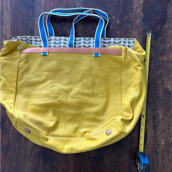 Orla Keily Yellow Tote Bag with Blue Accents - Picture 11 of 11